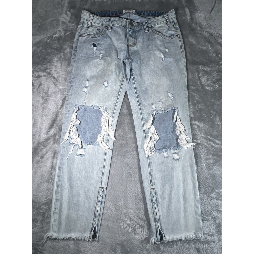 ONE x One Teaspoon Jeans Women Size 29x25 Distressed Ripped